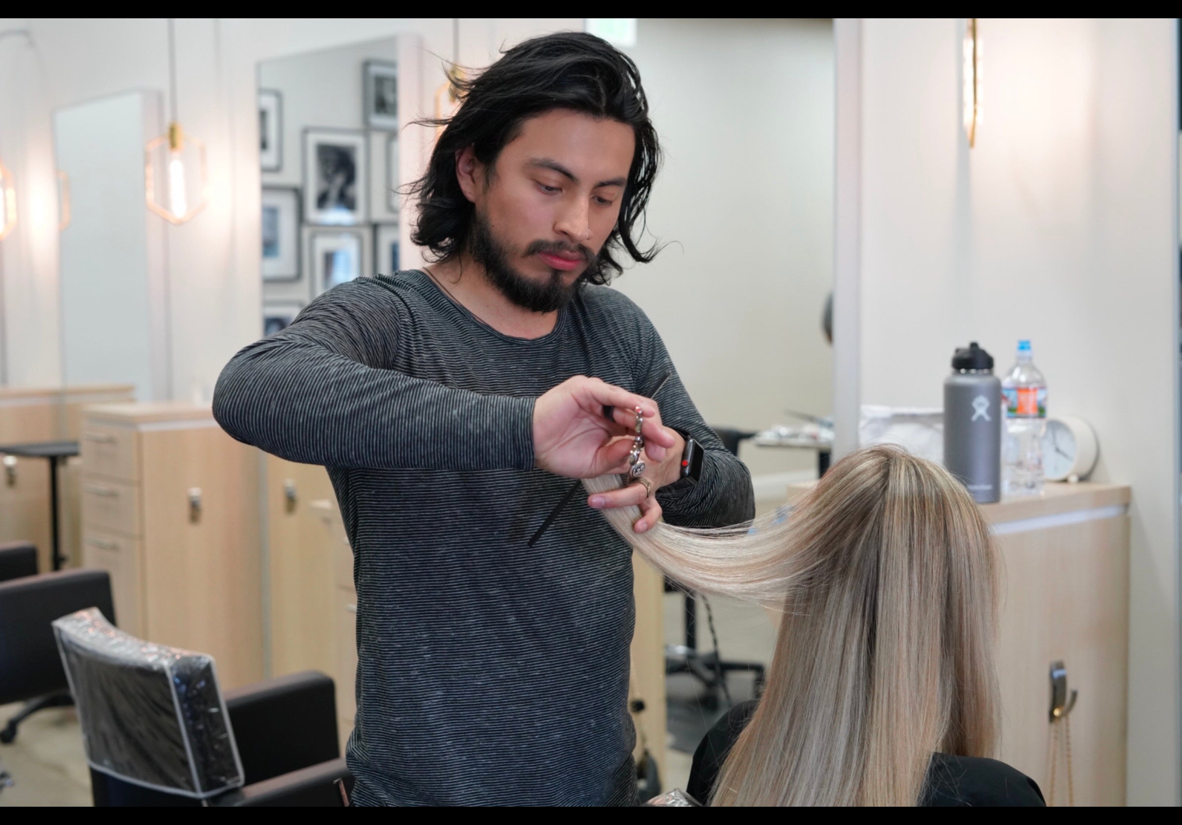 Brian Aguilar checking his hand