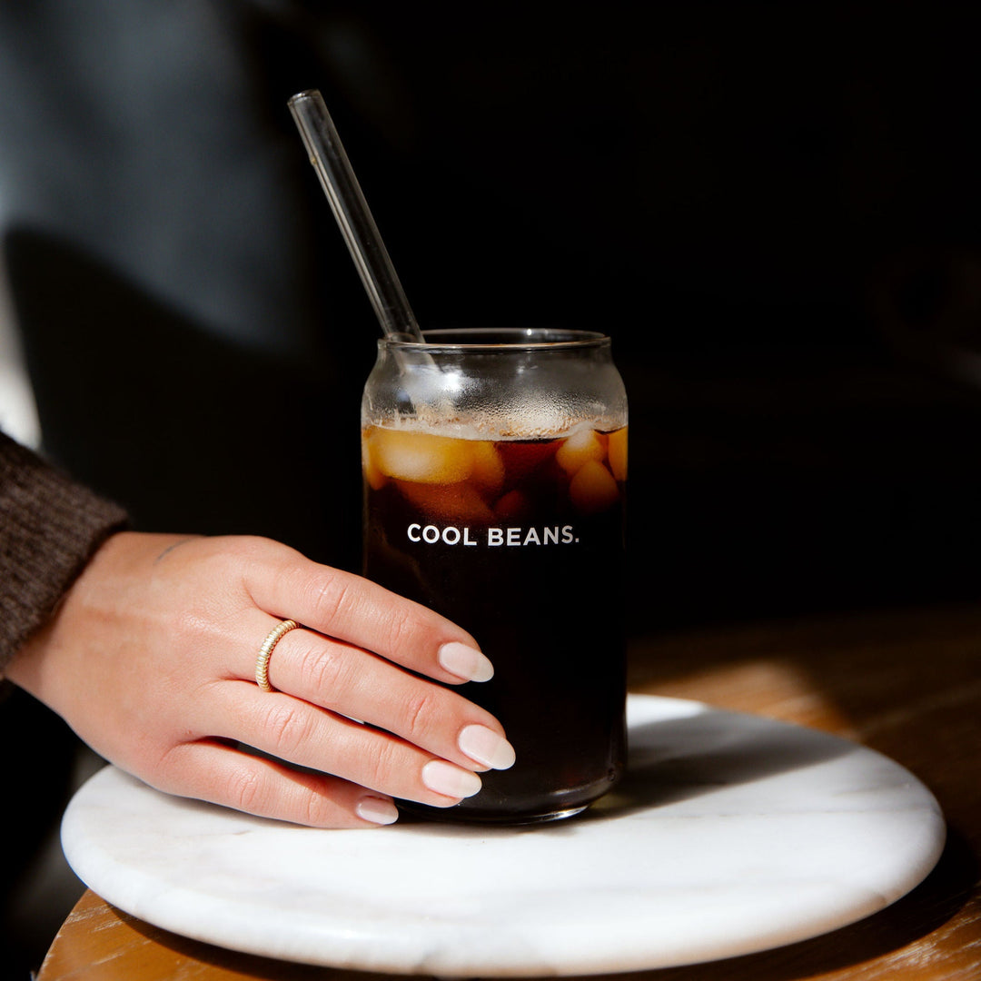 'Cool Beans' Soda Glass Common Room Roasters