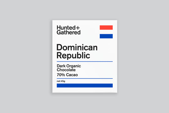 HUNTED+GATHERED DARK ORGANIC CHOCOLATE BAR FLYER
