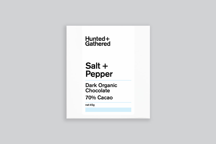 HUNTED+GATHERED DARK ORGANIC CHOCOLATE BAR PACKAGE