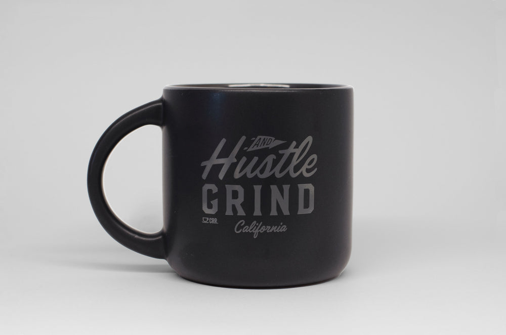 Hustle and Grind Ceramic mug close view